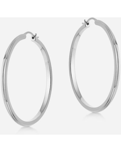 Astley Clarke Silver Large Linia Hoop Earrings - Natural