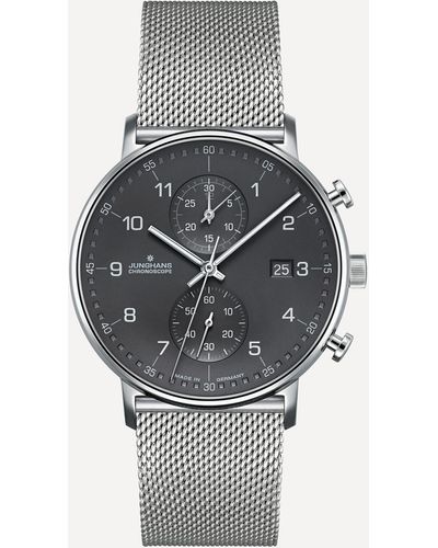 Junghans Mens Form C Quartz Chronograph Watch One Size - Grey