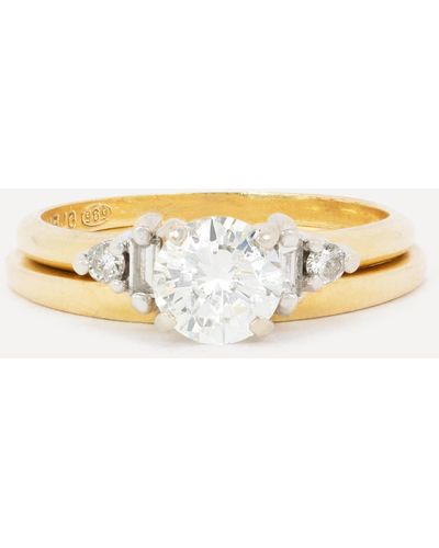Kojis 14ct Gold Vintage Engagement And Wedding Ring Set - Metallic