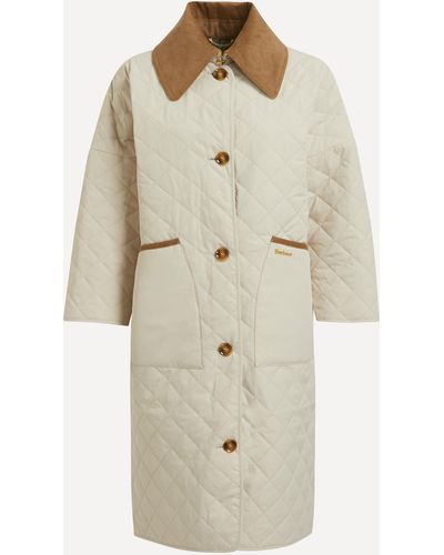 Barbour Women's Lockton Longline Quilted Jacket 8 - Natural