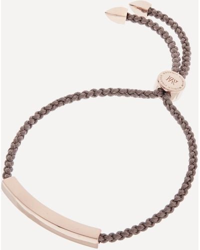 Monica Vinader Rose Gold Plated Vermeil Silver Linear Cord Friendship Bracelet One Size - Metallic