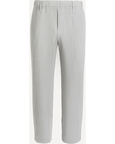 Homme Plissé Issey Miyake Mens Core Pleated Straight Leg Trousers 2 - Grey