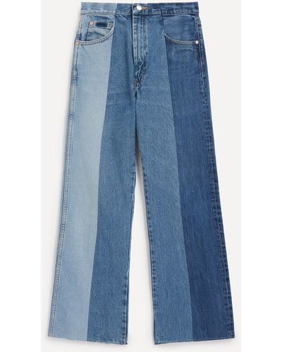 E.L.V. Denim E. L.v. Denim Women's Contrast Denim Flare Jeans - Blue
