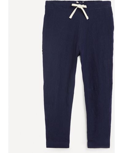 Marané Mens Elasticated Linen Trousers - Blue