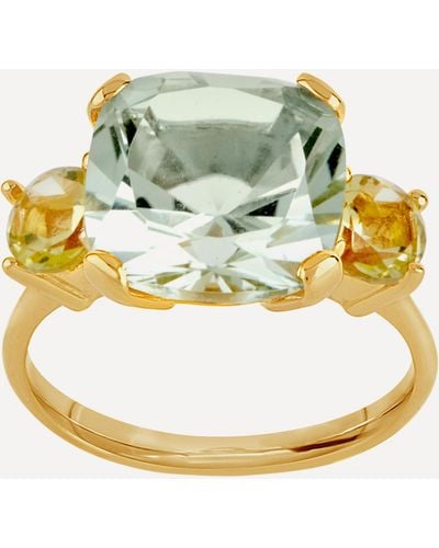 Dinny Hall Gold Plated Vermeil Silver Teresa Green Amethyst And Oro Verde Ring - Metallic