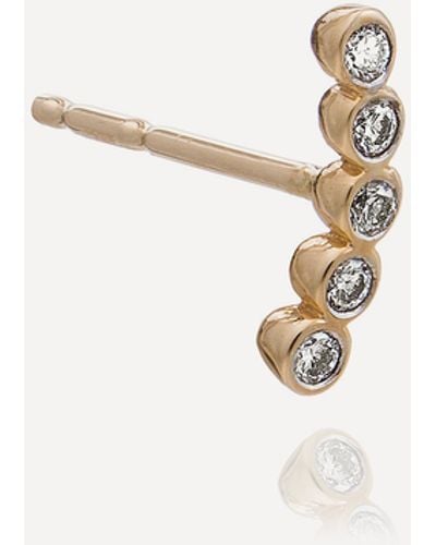 Rachel Jackson 9ct Gold Single Diamond Curved Stud Earring - White