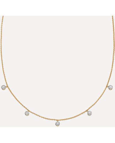 Monica Vinader Gold Plated Vermeil Silver Fiji Tiny Diamond Button Necklace - Natural