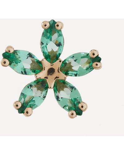 Liberty 9ct Gold Bloomy Emerald Single Stud Earring - Green
