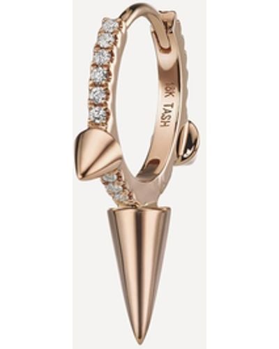 Maria Tash 18ct 9.5mm Triple Long Spike Diamond Eternity Hoop Earring One Size - White