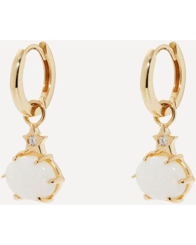Andrea Fohrman 14ct Gold Mini Cosmo Ethiopian Opal Hoop Earrings One Size - Natural