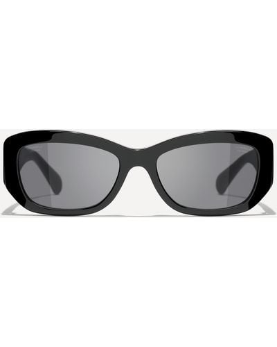 Chanel Women's Rectangle Sunglasses One Size - Black