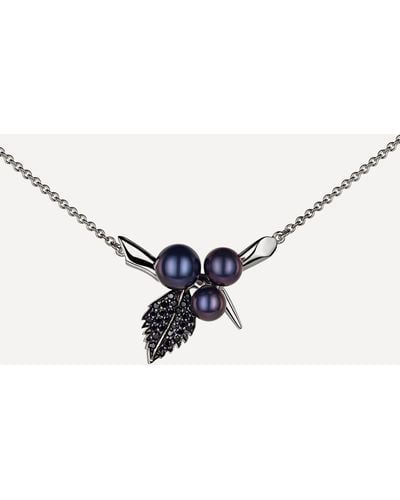 Shaun Leane Sterling Silver Blackthorn Single Leaf And Pearl Pendant Necklace - Natural