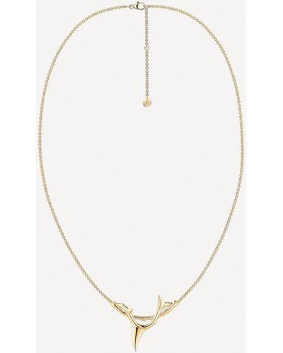 Shaun Leane Gold Plated Vermeil Silver Rose Thorn Branch Pendant Necklace - White