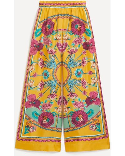 La DoubleJ Women's Palazzo Silk Twill Trousers - Multicolour
