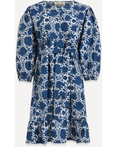 SZ Blockprints Women's Jasset Indigo Mini-dress - Blue