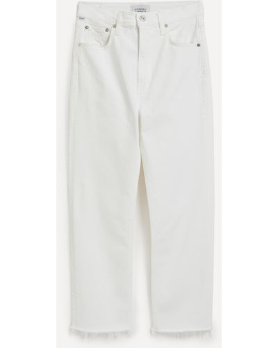 Citizens of Humanity Women's Daphne Crop High Rise Stove Top Jeans In Lucent 27 - White