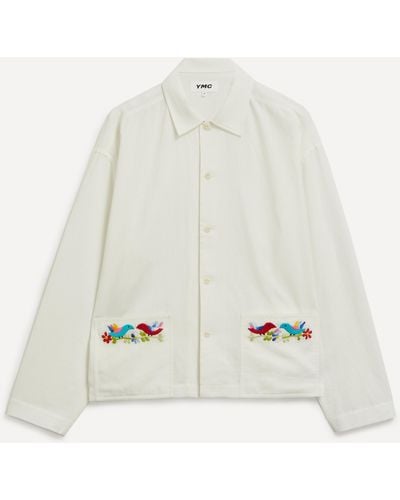 YMC Mens Pj Embroidered Overshirt L - White
