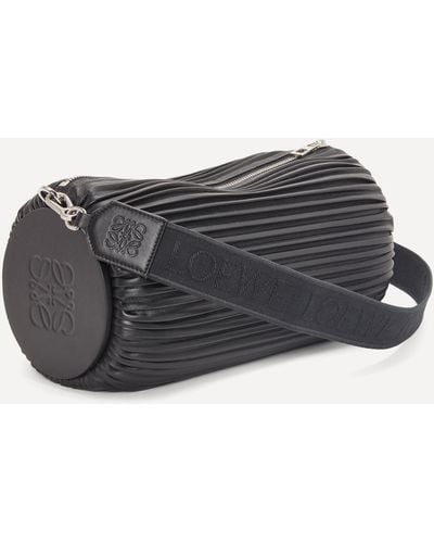 Loewe Women's Pleated Leather Bracelet Pouch Bag One Size - Grey