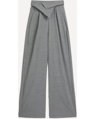 Les Coyotes De Paris Women's Folded Waist Tailoring Trousers - Grey