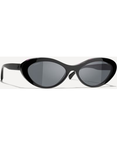 Chanel Women's Oval Acetate Sunglasses One Size - White
