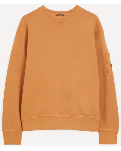 C.P. Company C. P. Company Mens Diagonal Raised Fleece Sweatshirt - Orange