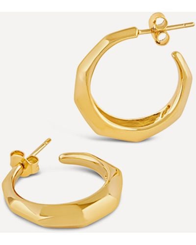 Dinny Hall 22ct Gold-plated Vermeil Silver Thalassa Tapering Faceted Chunky Hoop Earrings - Metallic