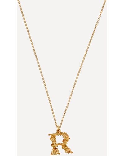 Alex Monroe Gold-plated Floral Letter R Alphabet Necklace One Size - Metallic