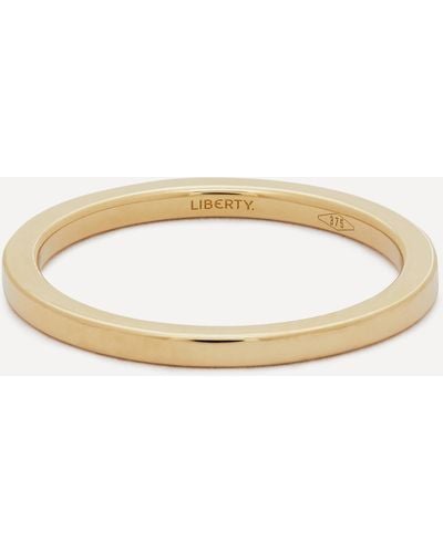 Liberty 9ct Gold Plain Rainbow Ring 53 - Metallic