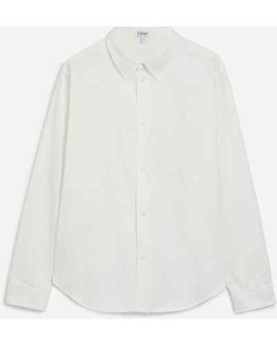 Loewe Mens Cotton Twill Anagram Shirt 42 - White