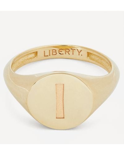Liberty 9ct Gold Initial Signet Ring - I - White