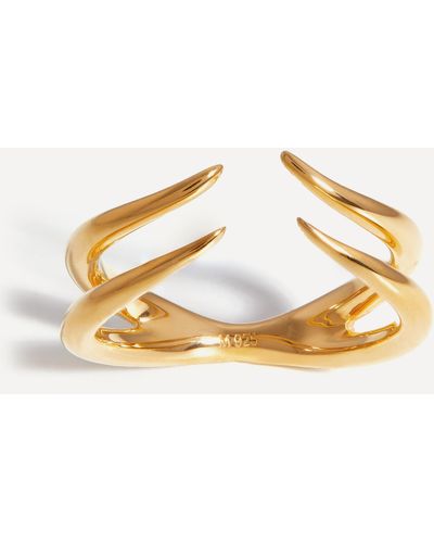 Missoma 18ct Gold Plated Vermeil Silver Double Claw Open Ring Q - Metallic