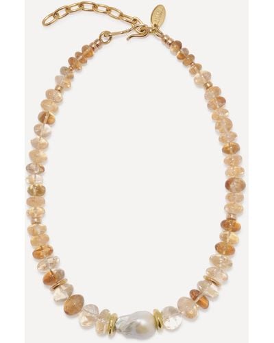 Lizzie Fortunato Gold-plated Brass Sol Bead Necklace - White