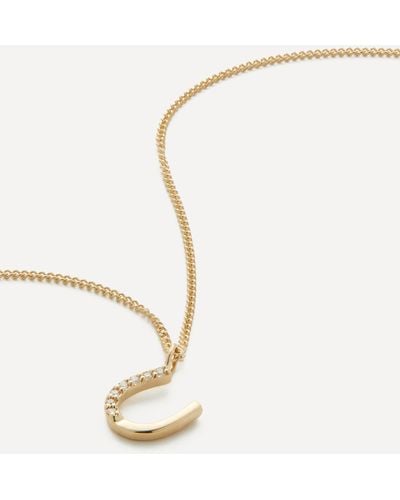 Melissa Joy Manning 14ct Gold Diamond Horseshoe Necklace One Size - White