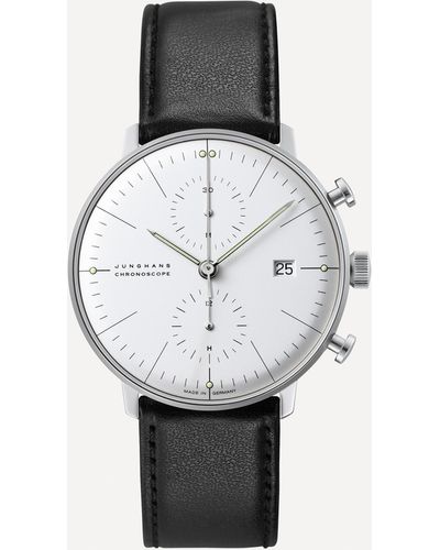 Junghans Mens Max Bill Chronoscope Automatic Watch - White
