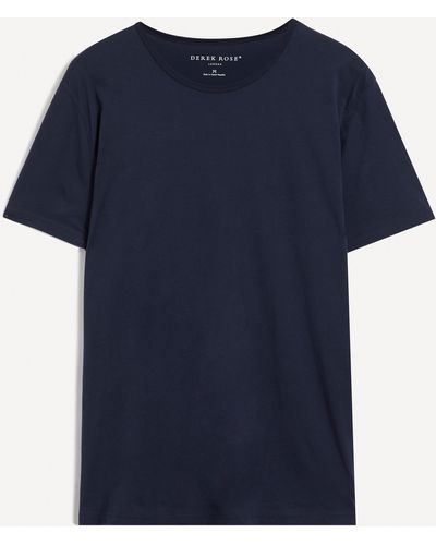 Derek Rose Mens Riley Pima Cotton T-shirt - Blue
