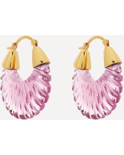 Shyla Gold-plated Etienne Glass Hoop Earrings One Size - Pink