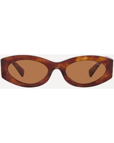 Miu Miu Women's Oval Sunglasses One Size - Brown