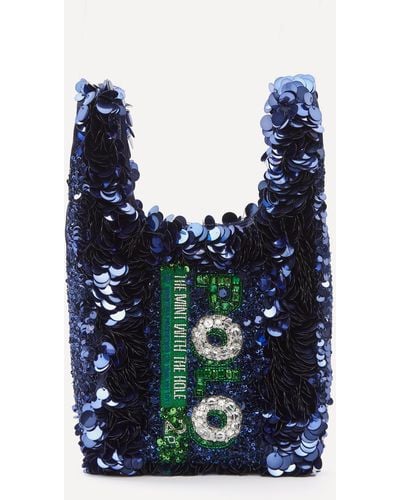 Anya Hindmarch Anya Brands Polo Sequin Mini Tote Bag One - Blue