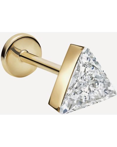 Maria Tash 18ct 5mm Invisible Set Triangle Diamond Single Threaded Stud Earring - White