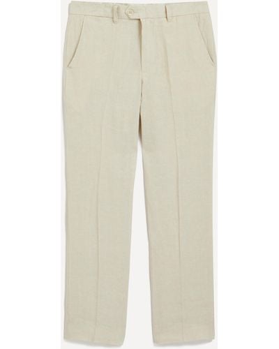 Percival Mens Tailored Linen Trousers 34 - Natural