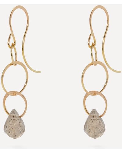 Melissa Joy Manning 14ct Gold Labradorite Single Drop Earrings One Size - Natural