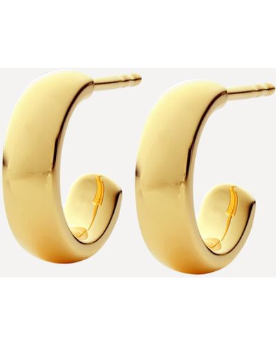 Monica Vinader Gold Plated Vermeil Silver Fiji Mini Hoop Earrings Onesz - Metallic