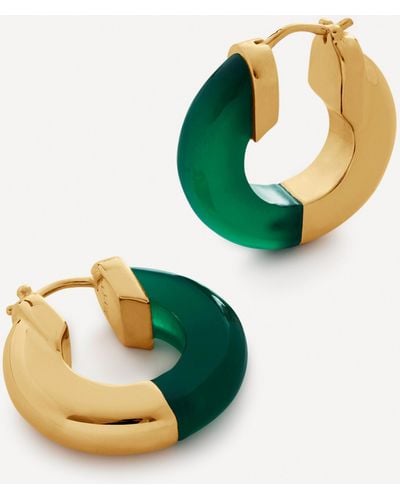 Monica Vinader X Kate Young 18ct Gold-plated Vermeil Silver Gemstone Small Hoop Earrings - Green