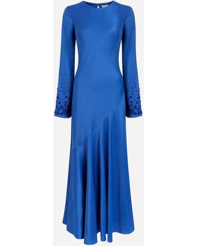 Aje. Women's Weylyn Sequin Cuff Maxi Dress 6 - Blue