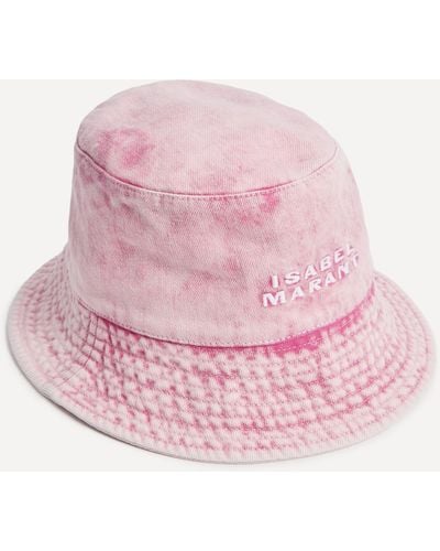 Isabel Marant Women's Giorgia Embroidered Logo Denim Bucket Hat 57 - Pink