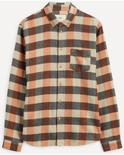 Folk Flannel Check Shirt 4 - Brown