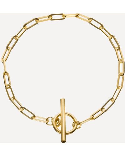Otiumberg 14ct Gold Plated Vermeil Silver Love Link Chain Bracelet One Size - Metallic