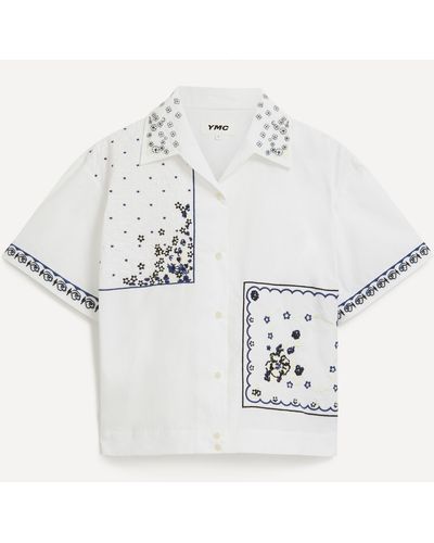 YMC Women's Wanda Embroidered Short-sleeve Shirt - White