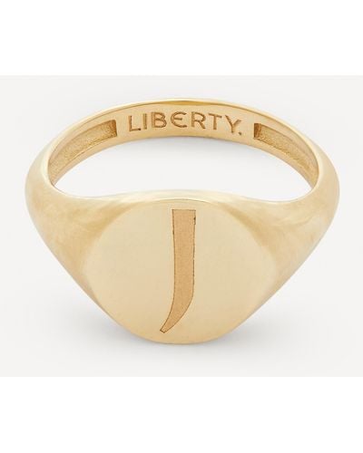 Liberty 9ct Gold Initial Signet Ring - J - White