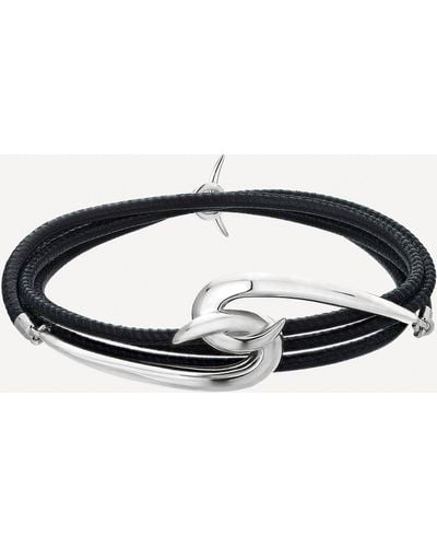 Shaun Leane Silver Hook Leather Bracelet - Blue